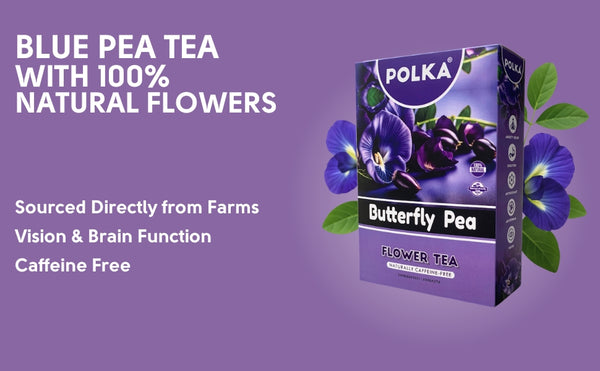 Polka Butterfly Pea Flower Tea (Sankhpushpi/Aparajita) (200gms)