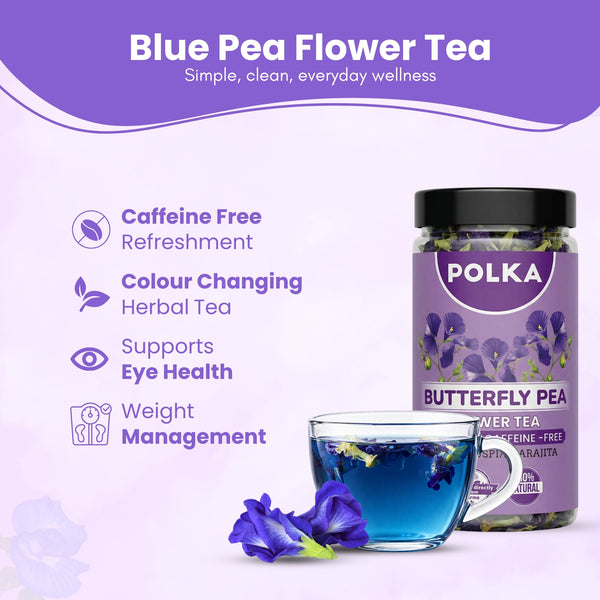 Polka Butterfly Pea Flower Tea (Sankhpushpi/Aparajita)