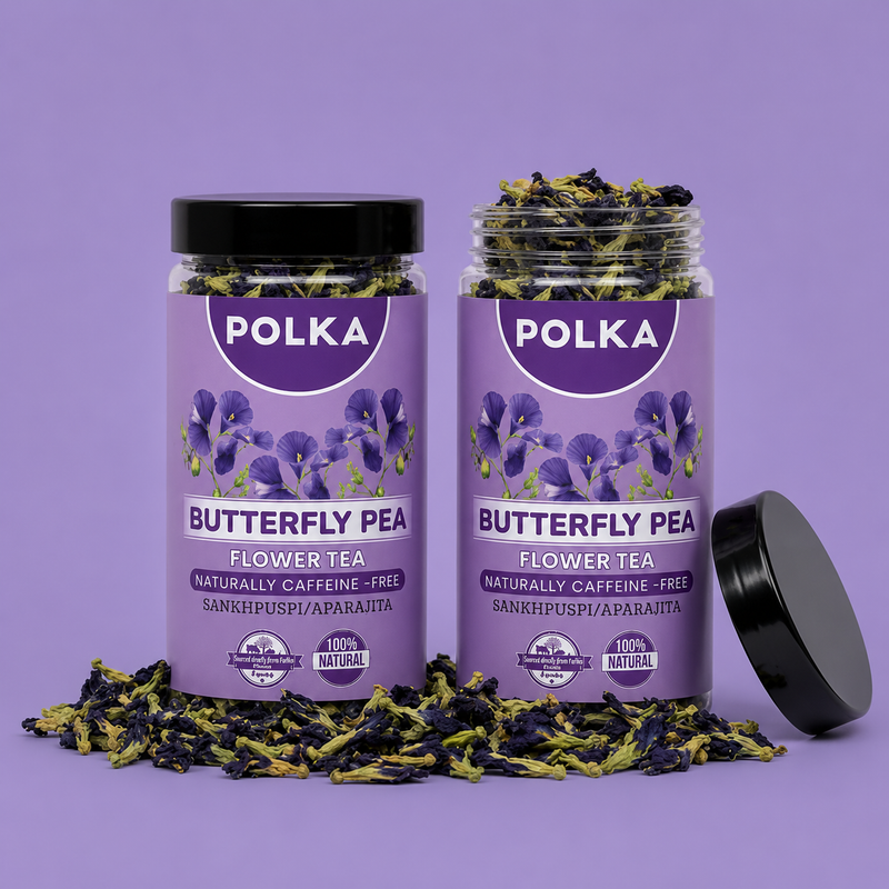 Polka Butterfly Pea Flower Tea (Sankhpushpi/Aparajita)