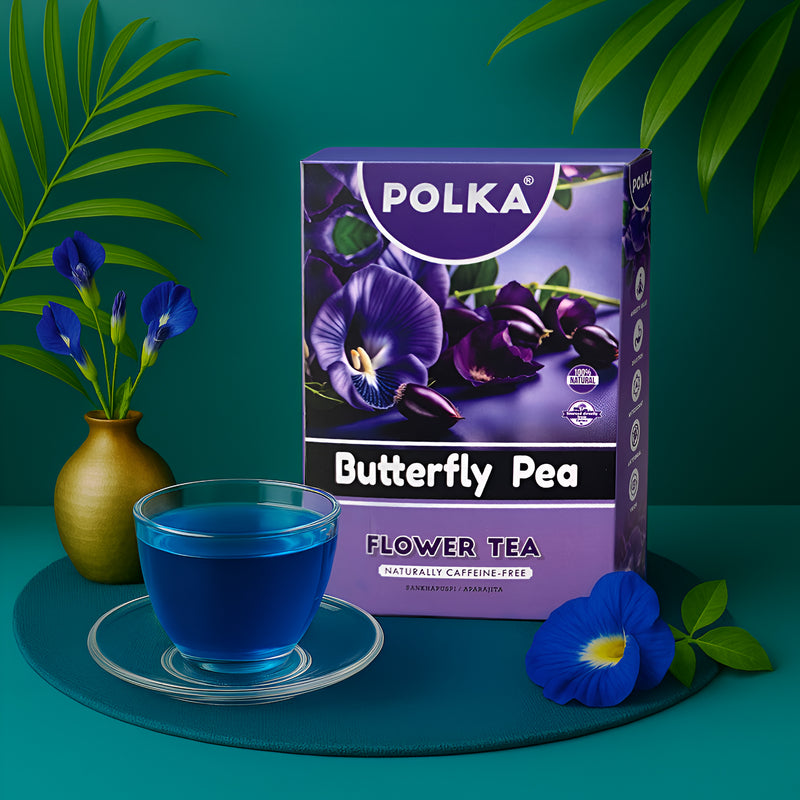 Polka Butterfly Pea Flower Tea (Sankhpushpi/Aparajita) (200gms)
