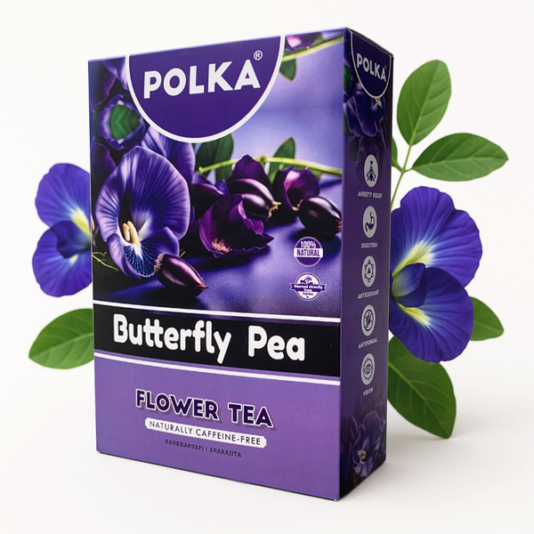 Polka Butterfly Pea Flower Tea (Sankhpushpi/Aparajita) (200gms)