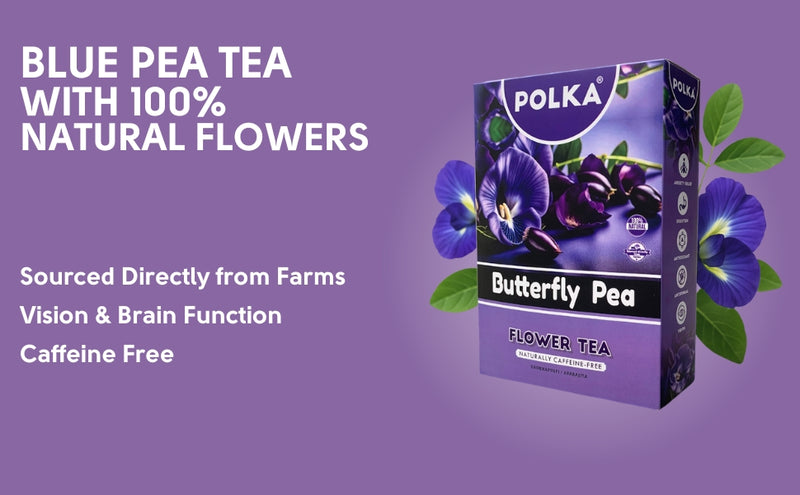 Polka Butterfly Pea Flower Tea (Sankhpushpi/Aparajita) (200gms)