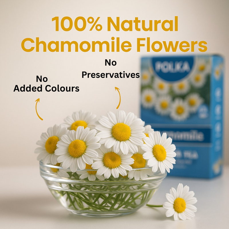 POLKA Chamomile Flower Tea (Babuna/Karpurapuspa) (150 gms)