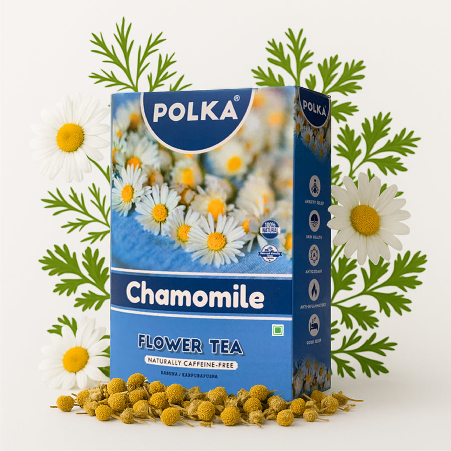 POLKA Chamomile Flower Tea (Babuna/Karpurapuspa) (150 gms)