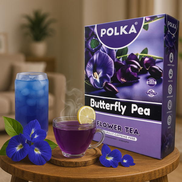 Polka Butterfly Pea Flower Tea (Sankhpushpi/Aparajita) (200gms)